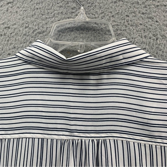 Elizabeth And James Womens Shirt Tunic Dress Short Sleeve Striped Black White XL - Picture 14 of 15